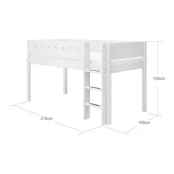 FLEXA White Halbhohes Bett Mit Senkrechter Leiter Weiß -Kinder Haushaltswaren Geschäft 03ycpys7t3dqjiq7giv7qlnlyqi3