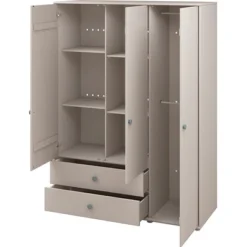 FLEXA Classic Kleiderschrank Mit 3 Türen U. 2 Schubladen Grau/blau -Kinder Haushaltswaren Geschäft 074ikxoq1ljn3absjtqh10z17lq0