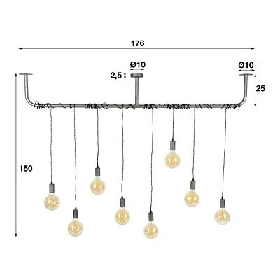 Rubjerg Design Hängeleuchte Wrap 8 Leuchten Metall Altsilber 7 Rubjerg Design Hängeleuchte Wrap 8 Leuchten Metall Altsilber – Bild 7