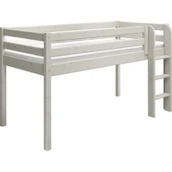 FLEXA Classic Halbhohes Bett Mit Senkrechter Leiter Grau Lasiert -Kinder Haushaltswaren Geschäft 0emiuxl5va9j80sg4my04mx7dely