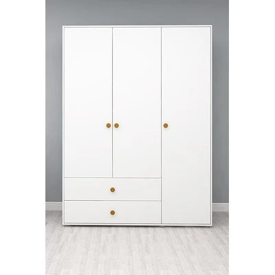 FLEXA Roomie Kleiderschrank Mit 3 Türen Und 2 Schubladen Weiß/gelb 6 FLEXA Roomie Kleiderschrank Mit 3 Türen Und 2 Schubladen Weiß/gelb – Bild 6