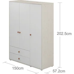 FLEXA Classic Kleiderschrank Mit 3 Türen U. 2 Schubladen Mattweiß/Lack Weiß/rosa -Kinder Haushaltswaren Geschäft 0h8lwfyl7szdd8equwllr79vbn95