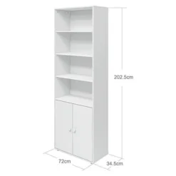 FLEXA Roomie Maxi Bücherregal Mit 2 Türen Weiß -Kinder Haushaltswaren Geschäft 0k43h3pey0lnzqkps4zznz54o4oc