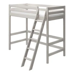 FLEXA Classic Hochbett Mit Schrägleiter Grau Lasiert