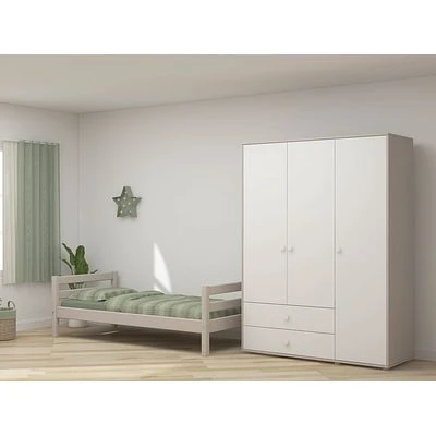 FLEXA Classic Kleiderschrank Mit 3 Türen U. 2 Schubladen Grau/Lack Weiß/weiß 6 FLEXA Classic Kleiderschrank Mit 3 Türen U. 2 Schubladen Grau/Lack Weiß/weiß – Bild 6