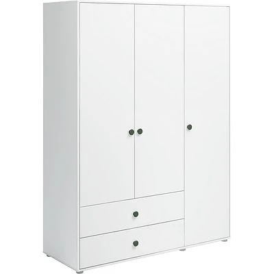 FLEXA Roomie Kleiderschrank Mit 3 Türen Und 2 Schubladen Weiß/dunkelgrün 3 FLEXA Roomie Kleiderschrank Mit 3 Türen Und 2 Schubladen Weiß/dunkelgrün – Bild 3