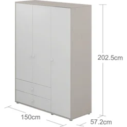 FLEXA Classic Kleiderschrank Mit 3 Türen U. 2 Schubladen Grau/Lack Weiß/weiß 11 FLEXA Classic Kleiderschrank Mit 3 Türen U. 2 Schubladen Grau/Lack Weiß/weiß -Kinder Haushaltswaren Geschäft 27w868jjoopjyknihmztfuxjlqkm