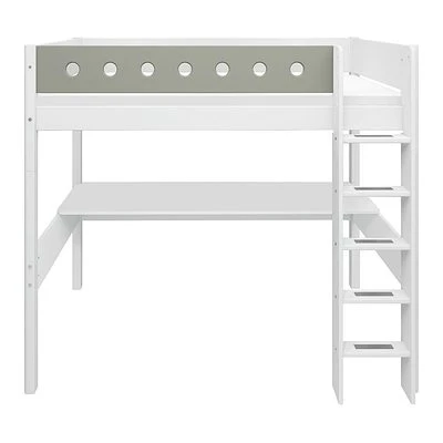 FLEXA White Hochbett Mit Schreibtisch 90x200 Cm Mit Senkrechter Leiter Weiß/grün 2 FLEXA White Hochbett Mit Schreibtisch 90x200 Cm Mit Senkrechter Leiter Weiß/grün – Bild 2