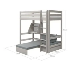 FLEXA Classic Casa Hochbett Mit Senkrechter Leiter Grau Lasiert -Kinder Haushaltswaren Geschäft 29ocqst8bo8cu2lslweqr9injqta