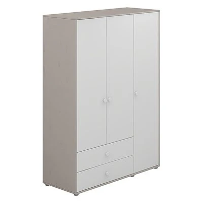 FLEXA Classic Kleiderschrank Mit 3 Türen U. 2 Schubladen Grau/Lack Weiß/weiß 1 FLEXA Classic Kleiderschrank Mit 3 Türen U. 2 Schubladen Grau/Lack Weiß/weiß