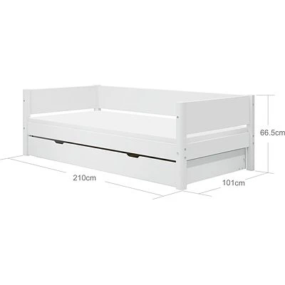 FLEXA White Einzelbett 90x200cm Mit Gästebett Hochklappbar Weiß 4 FLEXA White Einzelbett 90x200cm Mit Gästebett Hochklappbar Weiß – Bild 4
