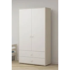 FLEXA Classic Kleiderschrank Mit 2 Türen U. 2 Schubladen Mattweiß/Lack Weiß -Kinder Haushaltswaren Geschäft 2jlam4jaayn5kz1bw4jtgb1djsdk