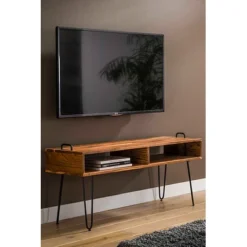 Rubjerg Design TV-Schrank Quadro Mit 2 Offenen Fächern Akazie Massiv Natur -Kinder Haushaltswaren Geschäft 2nklvg0vdu981u69jr33ar23vdbn