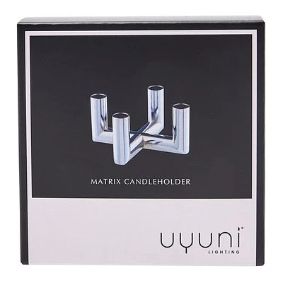 UYUNI Matrix Kerzenständer Für 4 Mini Stabkerzen Chrome 2 UYUNI Matrix Kerzenständer Für 4 Mini Stabkerzen Chrome – Bild 2