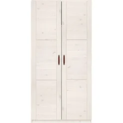 Lifetime Schrank 100cm Mit 2 Türen, Einteilung Und Kleiderstange Whitewash