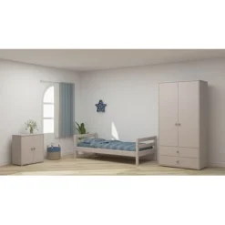 FLEXA Classic Kleiderschrank Mit 2 Türen U. 2 Schubladen Grau/blau -Kinder Haushaltswaren Geschäft 2uwb4jwnhmb0r8l0feiivk8s5xrd