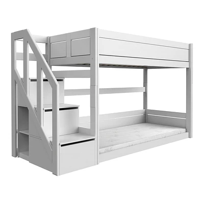 Lifetime Niedriges Etagenbett Mit Treppe Und Deluxe Lattenrost Weiß Lackiert 1 Lifetime Niedriges Etagenbett Mit Treppe Und Deluxe Lattenrost Weiß Lackiert