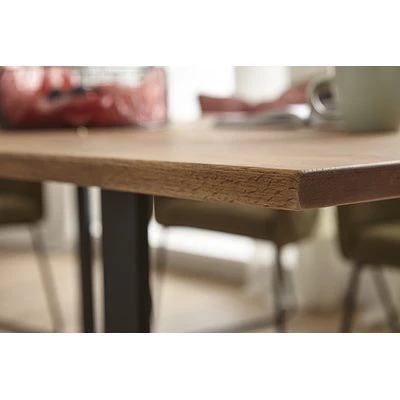 LifeConcept Esstisch 220x100cm Zerreiche Gerade Kante (3cm) Natur Geölt Mit Holz Spider-Gestell 2 LifeConcept Esstisch 220x100cm Zerreiche Gerade Kante (3cm) Natur Geölt Mit Holz Spider-Gestell – Bild 2