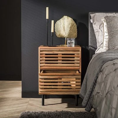 Rubjerg Design Nachttisch Slide Mit 2 Schublade Akazie Massiv Natur 2 Rubjerg Design Nachttisch Slide Mit 2 Schublade Akazie Massiv Natur – Bild 2