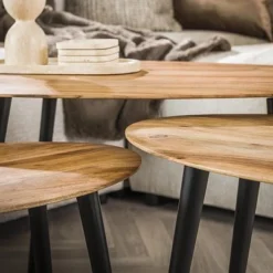 Rubjerg Design Couchtisch Organisch 3er Set Akazie Massiv Natur -Kinder Haushaltswaren Geschäft 3lleisha9j9g56vpt8ohudbo26j4