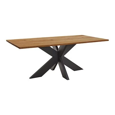 LifeConcept Esstisch 240x100cm Zerreiche Gerade Kante (3cm) Natur Geölt Mit Metall Spider-Gestell 1 LifeConcept Esstisch 240x100cm Zerreiche Gerade Kante (3cm) Natur Geölt Mit Metall Spider-Gestell