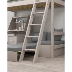 FLEXA Classic Casa Hochbett Mit Schrägleiter Grau Lasiert -Kinder Haushaltswaren Geschäft 3pmee1ctnvbjbrh6g7tl9nflpo55