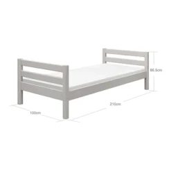 FLEXA Classic Bett 90x200cm Grau Lasiert -Kinder Haushaltswaren Geschäft 444hbwcsfo9l2binps0zeqn362yc