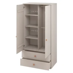 FLEXA Classic Kleiderschrank Mit 2 Türen U. 2 Schubladen Grau/rosa -Kinder Haushaltswaren Geschäft 48vhb6nl260x40nnu2yhly1hjk7l