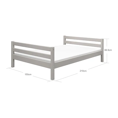 FLEXA Classic Bett 140x200cm Grau Lasiert 3 FLEXA Classic Bett 140x200cm Grau Lasiert – Bild 3