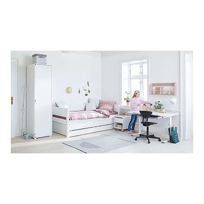 FLEXA White Einzelbett 90x200cm Mit Gästebett Hochklappbar Weiß 5 FLEXA White Einzelbett 90x200cm Mit Gästebett Hochklappbar Weiß – Bild 5