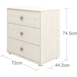 FLEXA Classic Kommode Mit 3 Schubladen Mattweiß/grün -Kinder Haushaltswaren Geschäft 4ygbjo22ht854rgqzkm3e8ixv535