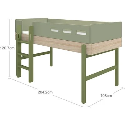 FLEXA Popsicle Halbhohes Bett Mit Senkrechter Leiter Kiwi 4 FLEXA Popsicle Halbhohes Bett Mit Senkrechter Leiter Kiwi – Bild 4