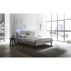 Hasena Tamara Polsterbett 180x200cm Fußhöhe: 25cm Nussbaum Geölt/Pepe Grau -Kinder Haushaltswaren Geschäft 50b0p34r5u12k7a9rxnx4j5u3nxo