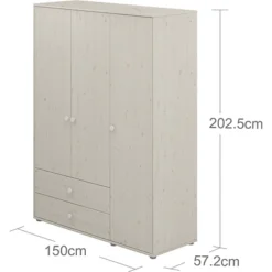 FLEXA Classic Kleiderschrank Mit 3 Türen U. 2 Schubladen Mattweiß -Kinder Haushaltswaren Geschäft 52hbnin2qwxh9pv2bo8q0w5d5wzm