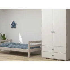 FLEXA Classic Kleiderschrank Mit 2 Türen U. 2 Schubladen Grau/Lack Weiß/blau -Kinder Haushaltswaren Geschäft 58hxz9drgvstthtf67ah9k1vnucc