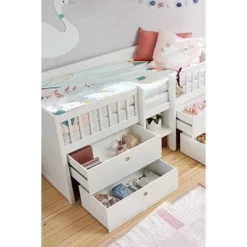 FLEXA Freja Bett 90x200cm Weiß Lackiert -Kinder Haushaltswaren Geschäft 5i3zfqnmy1hkznfansg1ldbyp3kd