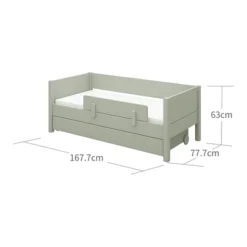 FLEXA Ask Junior Tagesbett 70x160cm Mit Absturzsicherung Und Bettkasten Grün -Kinder Haushaltswaren Geschäft 5n25bs32apcjl80zhvg5fwzf3b3s