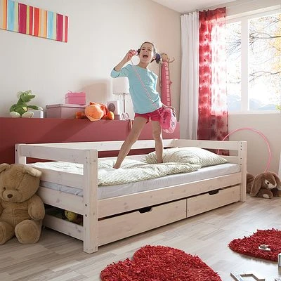 Infanskids Einzelbett Mit 2 Rollschubkästen Weiß 90 X 200cm 2 Infanskids Einzelbett Mit 2 Rollschubkästen Weiß 90 X 200cm – Bild 2