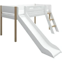 FLEXA Nor Halbhohes Bett Mit Schrägleiter Und Rutsche Weiß/eiche 11 FLEXA Nor Halbhohes Bett Mit Schrägleiter Und Rutsche Weiß/eiche -Kinder Haushaltswaren Geschäft 5vyv0cy2v3il272ldypqvk7gdvqb
