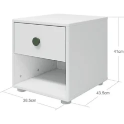 FLEXA Roomie Kommode Mit 1 Schublade Weiß/dunkelgrün -Kinder Haushaltswaren Geschäft 64fus9pigma5pdvfvv0kv063sn7y