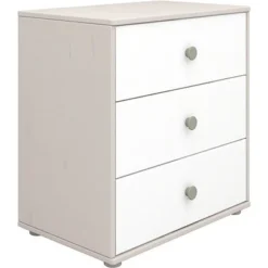 FLEXA Classic Kommode Mit 3 Schubladen Grau/Lack Weiß/grün