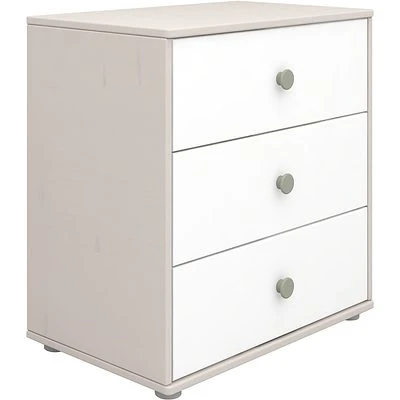 FLEXA Classic Kommode Mit 3 Schubladen Grau/Lack Weiß/grün 1 FLEXA Classic Kommode Mit 3 Schubladen Grau/Lack Weiß/grün