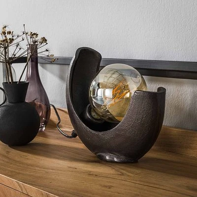 Rubjerg Design Tischleuchte Half Moon 1 Leuchte Alu Schwarz Nickel 2 Rubjerg Design Tischleuchte Half Moon 1 Leuchte Alu Schwarz Nickel – Bild 2