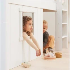 FLEXA White Halbhohes Bett Mit Senkrechter Leiter Und Baumhaus Panelen Weiß -Kinder Haushaltswaren Geschäft 6h9yiuhpcd4rrtnof4cfy1ff7uqi