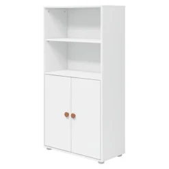 FLEXA Roomie Midi Bücherregal Mit 2 Türen Weiß/rosa