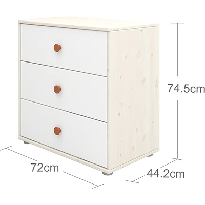 FLEXA Classic Kommode Mit 3 Schubladen Mattweiß/Lack Weiß/rosa 4 FLEXA Classic Kommode Mit 3 Schubladen Mattweiß/Lack Weiß/rosa – Bild 4