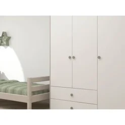 FLEXA Classic Kleiderschrank Mit 3 Türen U. 2 Schubladen Grau/Lack Weiß/grün -Kinder Haushaltswaren Geschäft 75poipc2dbqcbao5k044i9klkugm