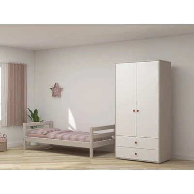 FLEXA Classic Kleiderschrank Mit 2 Türen U. 2 Schubladen Grau/Lack Weiß/rosa 6 FLEXA Classic Kleiderschrank Mit 2 Türen U. 2 Schubladen Grau/Lack Weiß/rosa – Bild 6