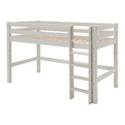 Infanskids Mittelhohes Bett Mit Gerader Leiter Weiß 200x90cm 307-30
