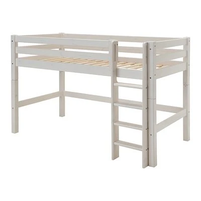 Infanskids Mittelhohes Bett Mit Gerader Leiter Weiß 200x90cm 307-30 1 Infanskids Mittelhohes Bett Mit Gerader Leiter Weiß 200x90cm 307-30